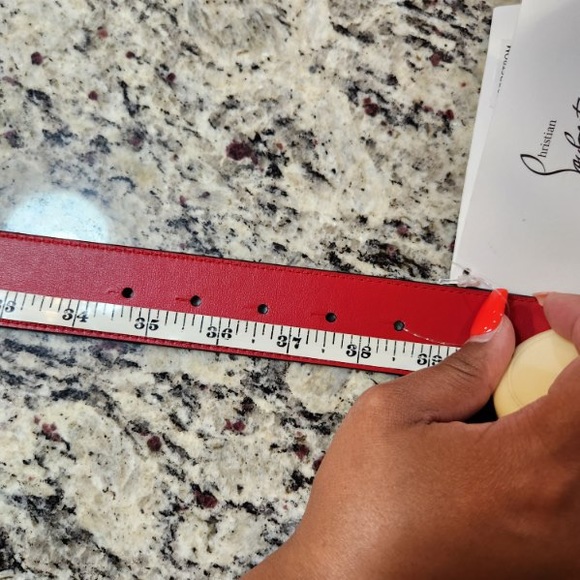 NEW Christian Louboutin Red Belt Size 95 - Picture 5 of 5